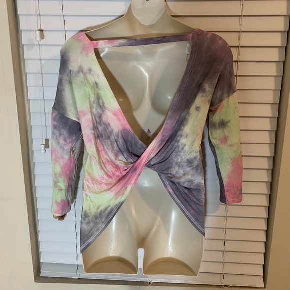 NWT Tie Dye Simply Southern Blouse - Picture 4 of 5